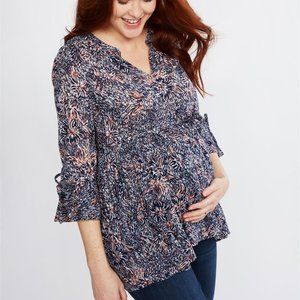 Motherhood Maternity Light Blue Floral Top